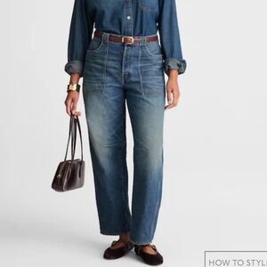 Madewell Women's Curvy Darted Barrel Leg Jeans